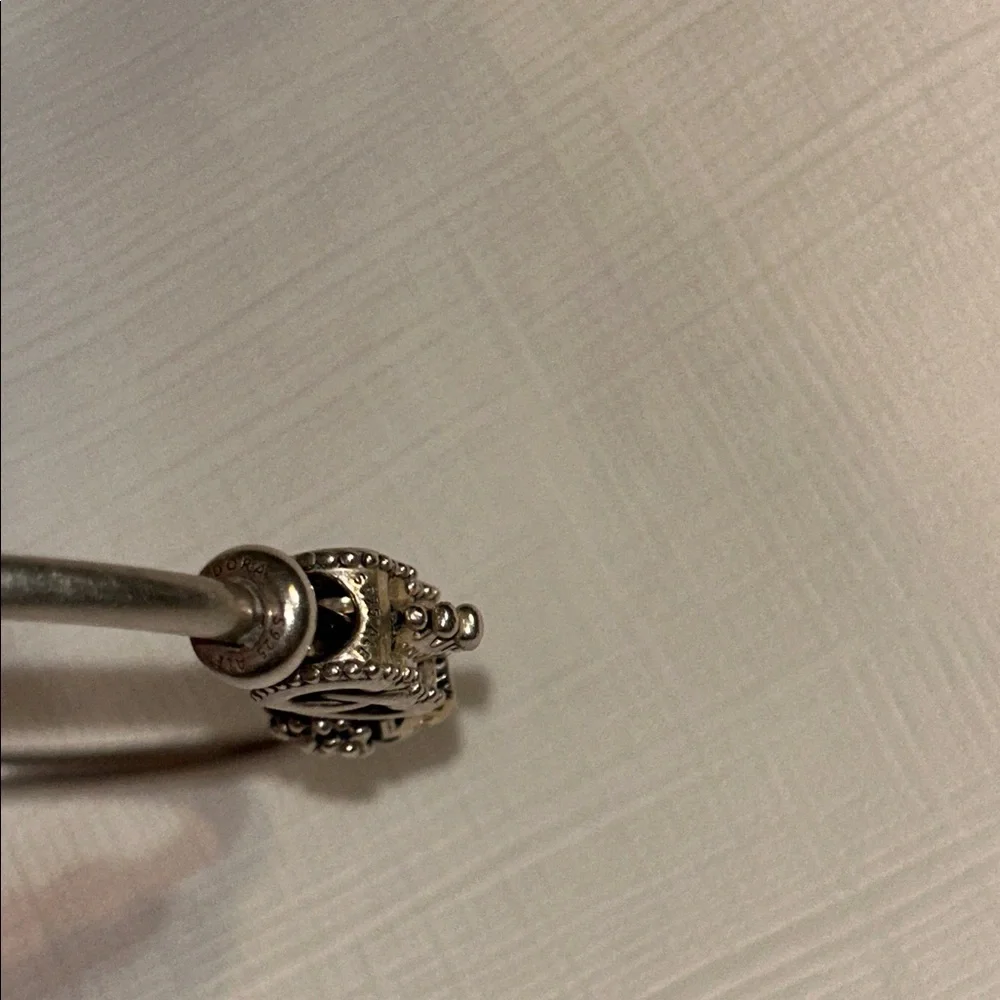 Pandora Silver double charm and with stoppers bracelet size 6.5/7 - Picture 5 of 5